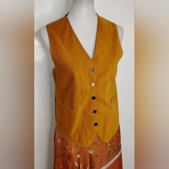 VINTAGE REVERSIBLE CORDUROY PAISLEY VEST - Picture 6 of 9